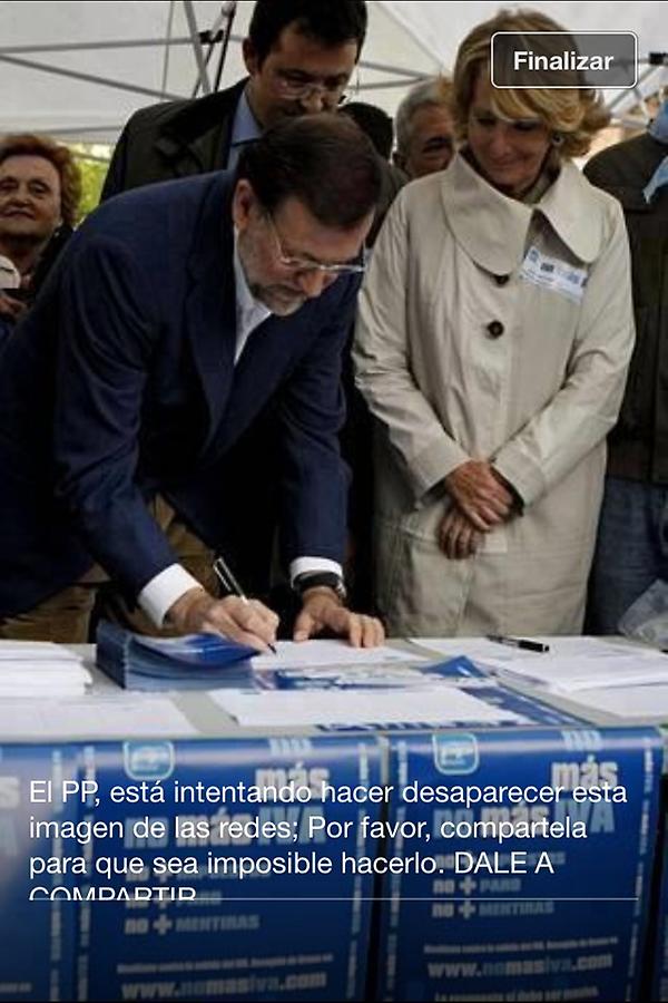 El P.P esta intentando
Hacer desaparecer esta
Imagen de las redes sociales