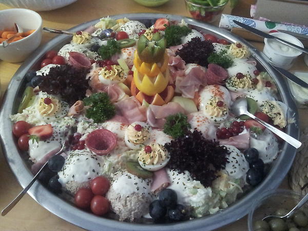 Een bolletjes schaal, ideaal voor op een feestje of bij de barbeque