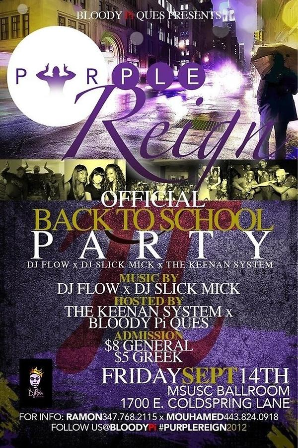 BloodyPi's tweet photo. The @BloodyPi Ques host #PurpleReign - The Official Morgan BTS Party! - Sept. 14 :: MSU USC // Tix - $5 Greek / $8 G.A. http://t.co/8zzzjwPj