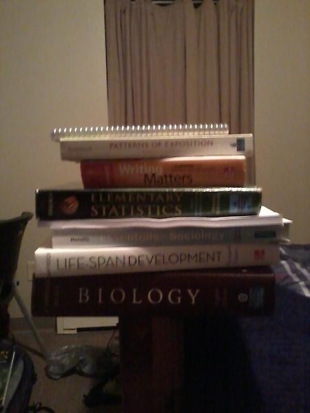 dblask's tweet image. First semester books #freshmenproblems