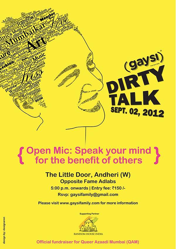 gaysifamily's tweet image. Nice! @BombilTimes #BombilSunday: DirtyTalk hosted by @rotalks with Aamchi's in comedy drama and spoken word @TLDMumbai