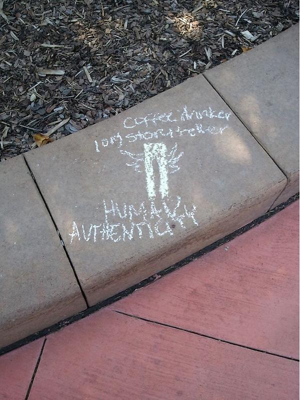 slipsublime's tweet image. Odd #chalk drawings #humanauthenticity looks like its on humanauthenticity.com??? #centurycollege #students