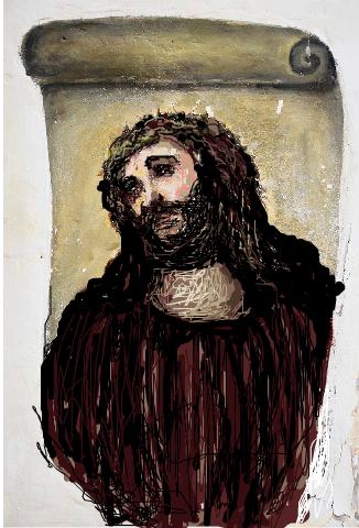 Baiiii's tweet photo. minha restauração do Ecce Homo #ceciliaprize http://t.co/m9rnCKy4