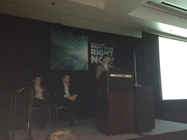 dekt's tweet image. #bosh and @cloudfoundry explained by @mccrory @MarkKropf @BrianMMcClain #vmworld2012