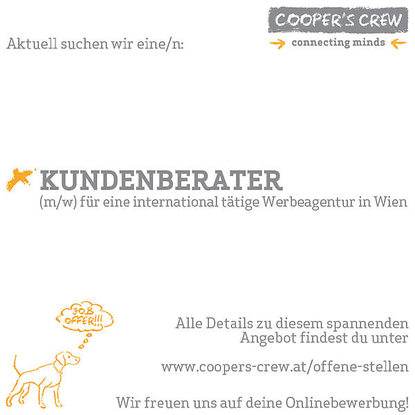 CoopersCrew's tweet photo. Wir suchen Kundenberater unterschiedlicher Erfahrungslevel und in diversen DVs! Mehr Infos unter http://t.co/L1blO3iI http://t.co/uuM4eO8J
