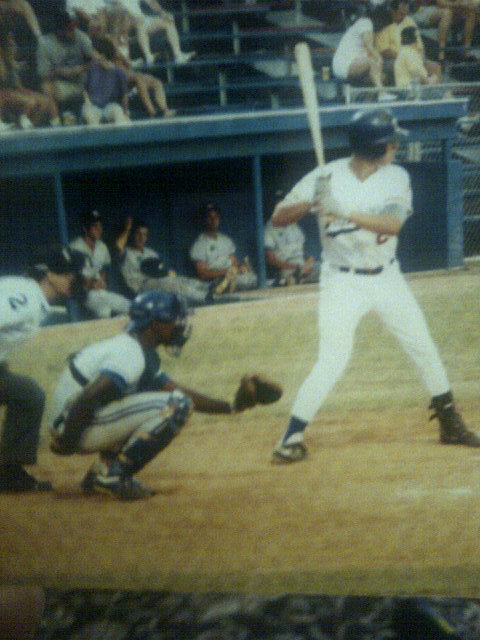 Craig_Bullock's tweet photo. @carlosdelgado21 I know that's me hitting in the Sally League, but I wonder if that catcher will ever make it big? http://t.co/SDtpL9e7