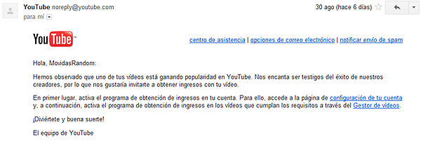 MovidasRandom's tweet photo. Los de YouTube nos quieren?! http://t.co/86lU2Ann