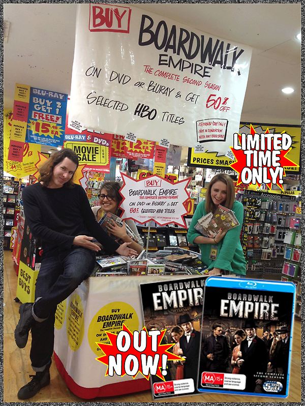 JBHiFi's tweet photo. Boardwalk Empire S2 OUT NOW! Buy it on DVD or BR &amp; get 50% Off selected #HBO shows! http://t.co/b1SfOlJL http://t.co/NXJAtx9F