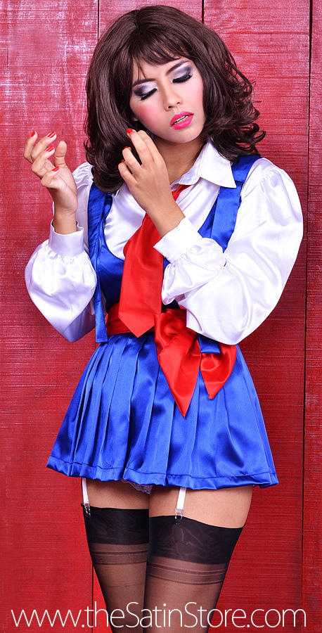 Girl tgirl oiled schoolgirl