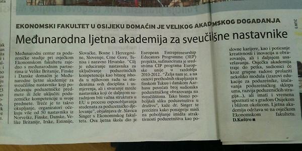 Here we are in the local newspaper #3ep2012