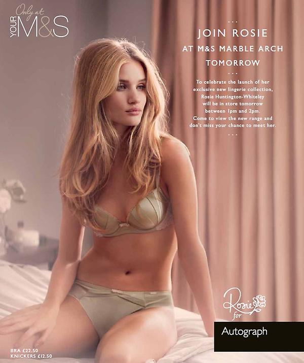 M&S on X: Join Rosie Huntington-Whiteley at M&S Marble Arch tomorrow 1-2pm  to celebrate the launch of her lingerie range.  / X