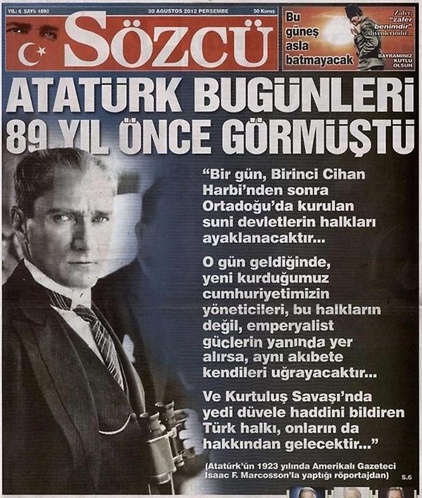Atam bugünleri 89 yıl önce ne guzel gormuş.