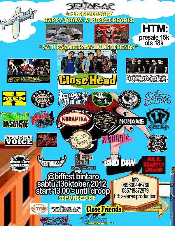 ayo di pesan tiket aniv happy today's dan purple people hubungi 089601965820 untuk pemesanan