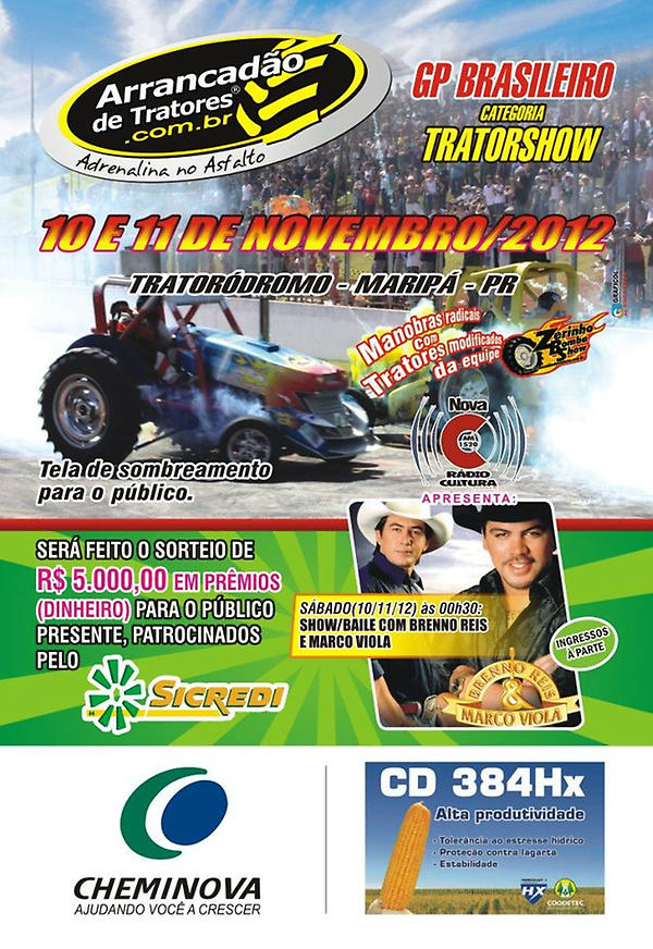 Agroinformation's tweet image. 10 e 11 de Novembro Arrancadão de tratores... arrancadaodetratores.com.br