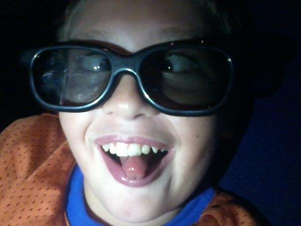 We are at paranorman! 3d. Presley acting funny!