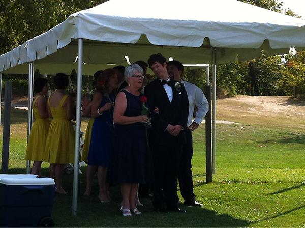 #akwedding
Here's Kevin, waiting to for things to start.