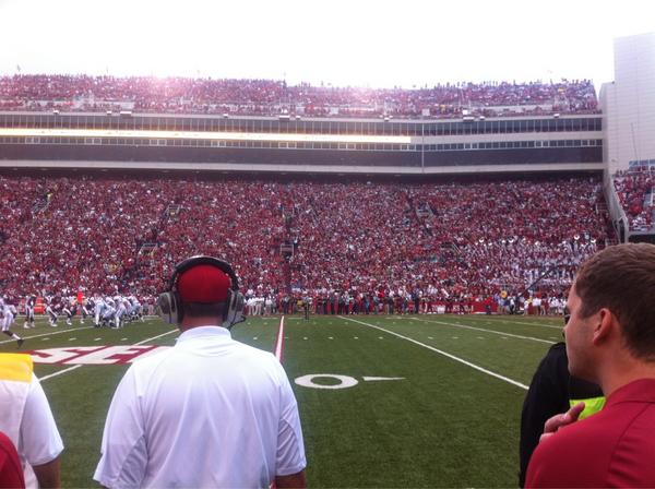 Might be the loudest I've ever heard Reynolds Razorback Stadium. #WPS