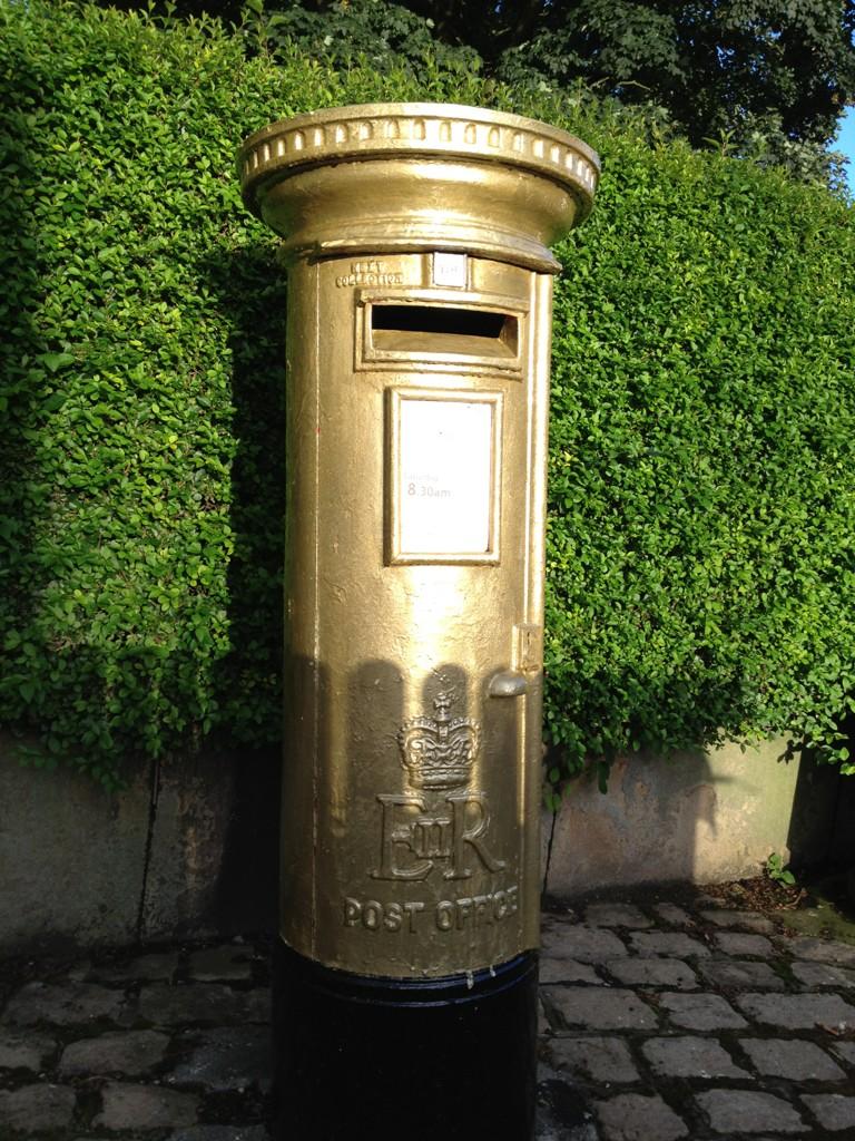 Gold post box for gold medal winner Sarah Storey 
