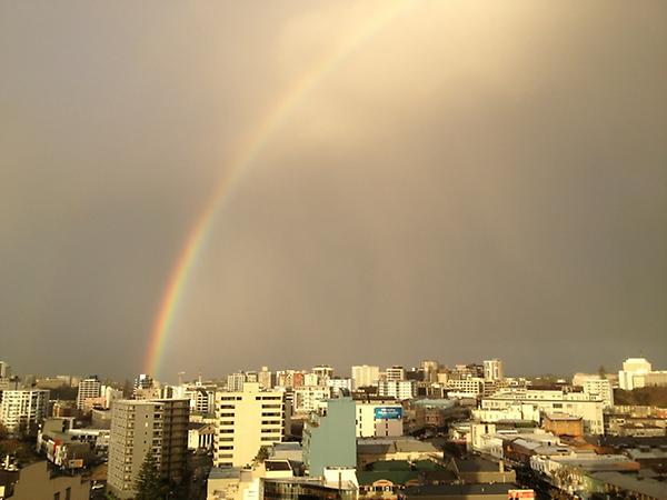 DavidKellyStHel's tweet photo. Pretty cool , double rainbow http://t.co/cE52xcM8