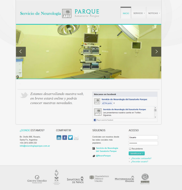fourteam's tweet photo. Implementando web del Servicio de Neurología del Sanatorio Parque. http://t.co/IDkptwvz http://t.co/NTGWJF7M