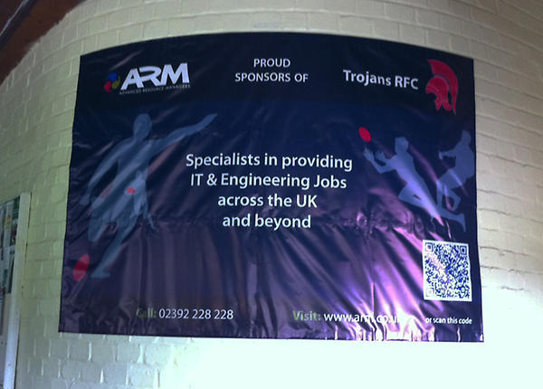 ARM_Trojans's tweet photo. Have you seen the new ARM branding at the Trojans Rugby Club? http://t.co/oinBEcM8