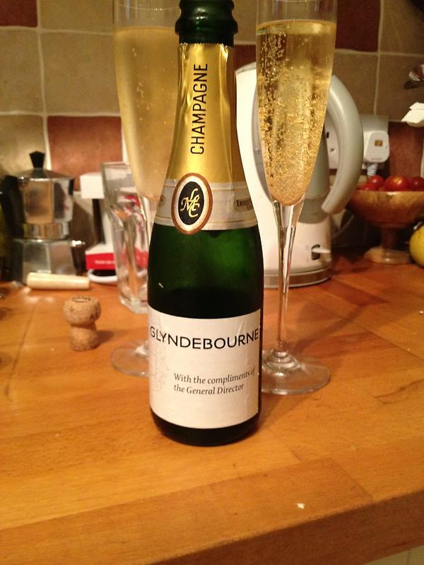 Mmmmm, Glyndebourne champagne. Good way to start the evening after first day of rehearsals!