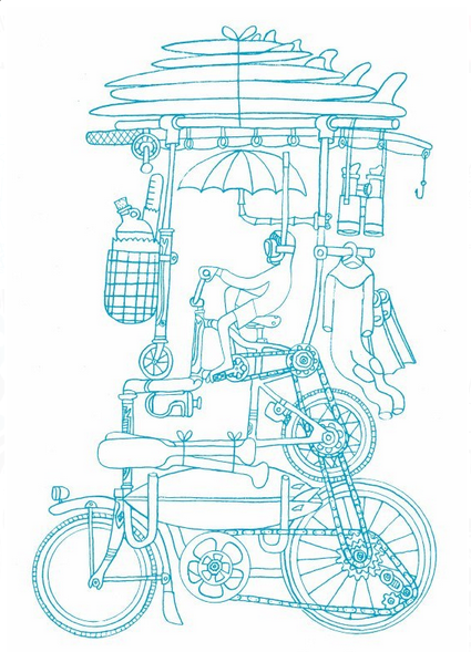 boxcycles's tweet image. .@AdelineNYC - I have the t-shirt for this one from his @patagonia series &amp;amp; love it: the surf bike...