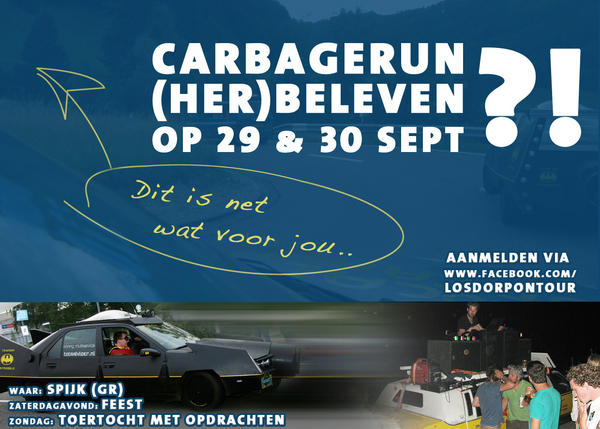 albertkammenga's tweet photo. In voor een (her)beleving van de #carbagerun? 29/30 sep. feest met @pussywagon285 en een toertocht http://t.co/5t9H9LTU @carbagerun144