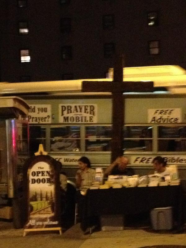 DianahBawse's tweet image. Mobile prayer right outside my dorm! #wrongstop #collegekids
