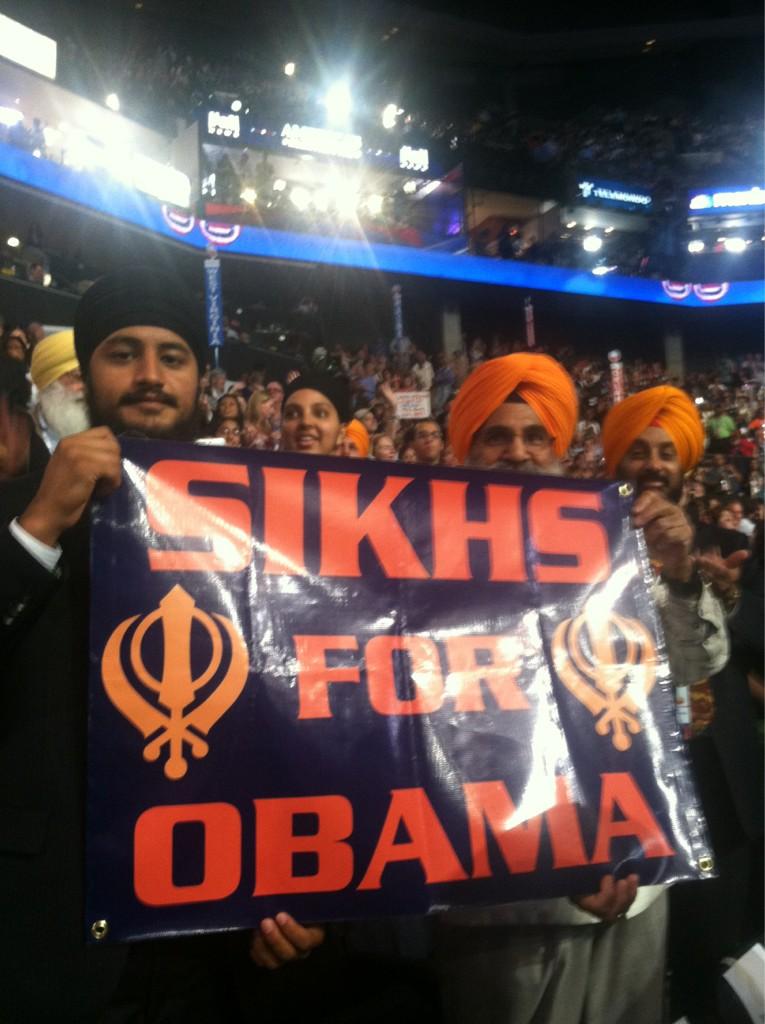 Sikh delegates at the Democratic National Convention (source: @JusSodhi)