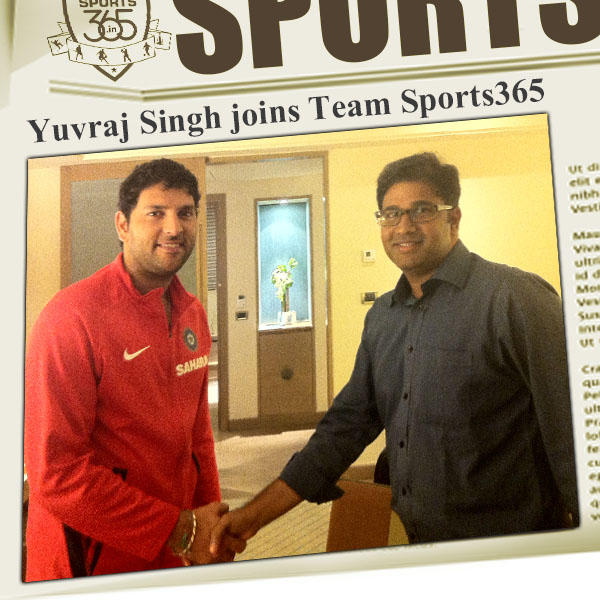 SPORTS365's DIRECTORS WELCOME YUVRAJ SINGH ! Watch this space to know what Sports365 and <a href="/YUVSTRONG12/">Yuvraj Singh</a> are planning!