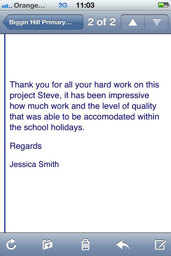 kbinksheating's tweet photo. Biggin Hill School heating refurbishment now complete we attach out clients positive comments on a job "well done" http://t.co/2PAcF8n0