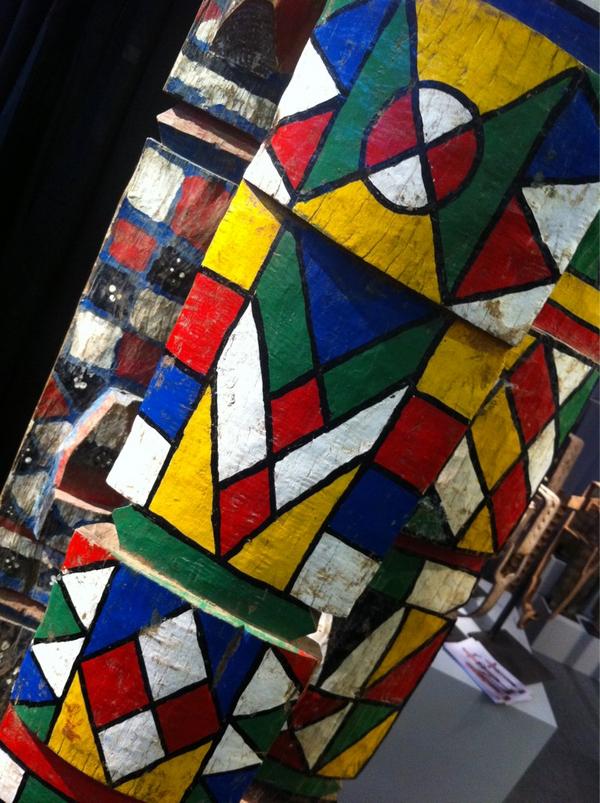 Trolley dash to Paris! Found these amazing antique African shields which alas were a bit beyond our budget...