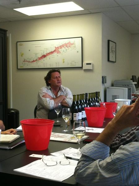 Dave Powell presenting his Torbreck Portfolio at the office this morning