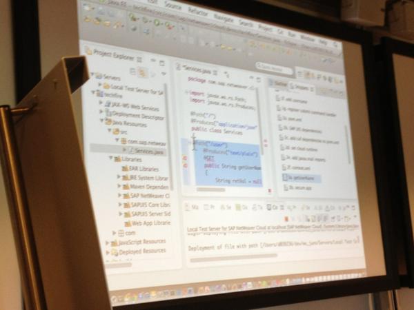 tbroek's tweet photo. OK that's proven. @steinermatt is the man who codes faster than his shadow. #innojamnl #nwcloud http://t.co/FtbWfQ7B