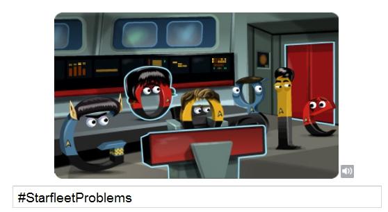 StarfleetProbs's tweet photo. The 'O' and 'E' in #Google's #StarTrek #GoogleDoodle are screwed.  #StarfleetProblems http://t.co/JQQJJKSZ