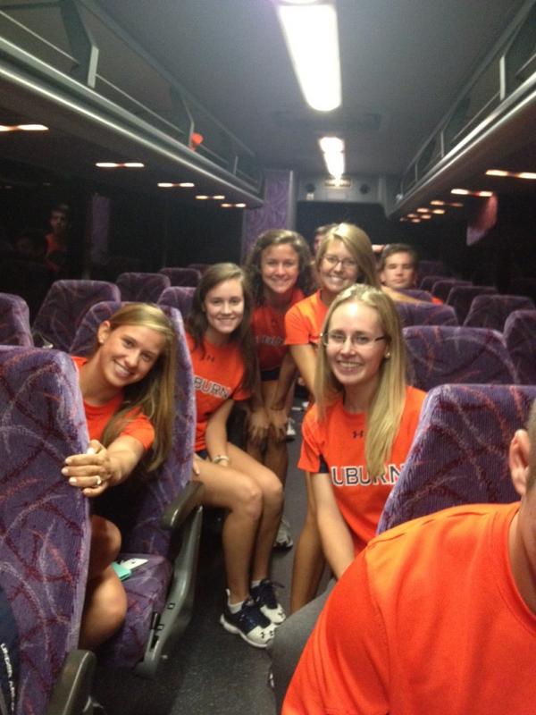cwdunklin's tweet photo. Heading to Mississippi State at 4 a.m. War Eagle from @aucheerleading! #KLGandHodaU #AuburnUniversity http://t.co/tTj4WABk