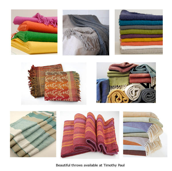 Check out our beautiful selection of cotton, linen, wool and silk throws!