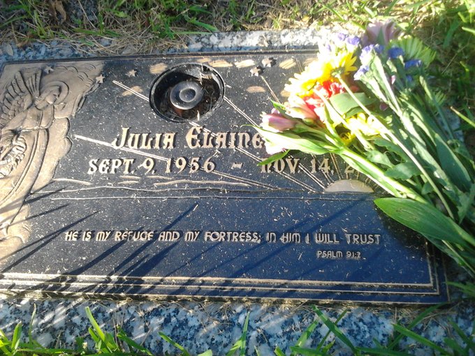 I spent some time with my mom today for her birthday. She would have been 56. http://t.co/YVwkAqy0<a href="/tag/vlv13"class="tags"><span>#vlv13</span></a><a href="/tag/scottytecce"class="tags"><span>#scottytecce</span></a><a href="/tag/nickcurran"class="tags"><span>#nickcurran</span></a>