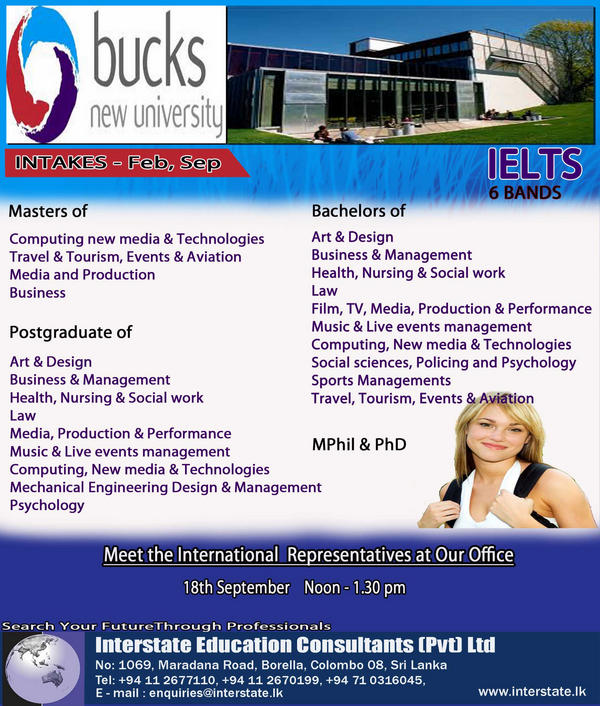 interstateedu's tweet image. Meet the international representative from Bucks New University UK. tinyurl.com/8ulrvqm