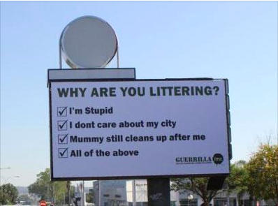 A sign used at a US shopping mall - perhaps we need a Brighton &amp; Hove variant aimed specially at thoughtless visitors