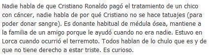 el_frigodedo's tweet photo. Solo habláis de Cristiano Ronaldo para decir que es un chulo y prepotente, pero... http://t.co/rqdtweKE