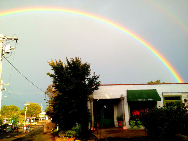 MidnightFarmMV's tweet photo. Who else saw yesterdays double rainbow? #marthasvineyard #rainbow #doublerainbow http://t.co/7sDjG4uj