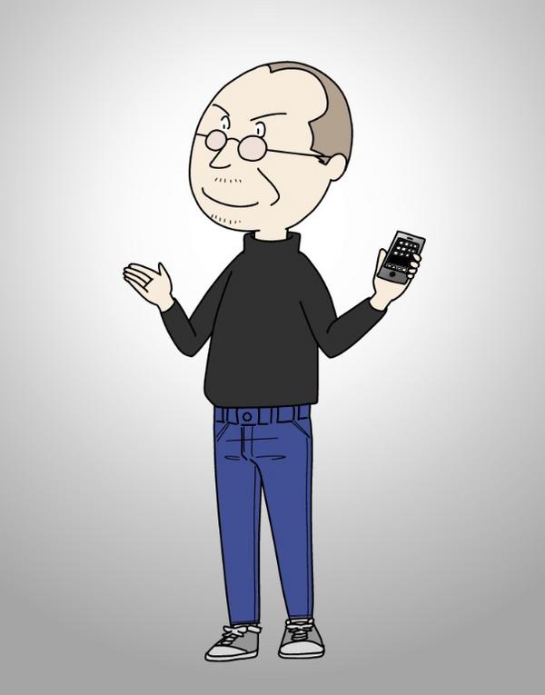 rose_m's tweet photo. RTされたらあなたはサザエさんの絵柄でジョブズを描きましょう。 http://t.co/ATSaOYD4 描いた。 http://t.co/Q4YtYWhp