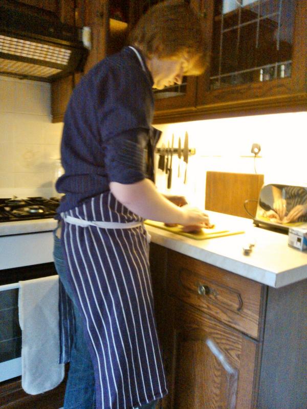 LaLucyy's tweet image. :D @Alex_Olney preparing chicken pie #sexy #ilikechicken #lovetheapron !!!!