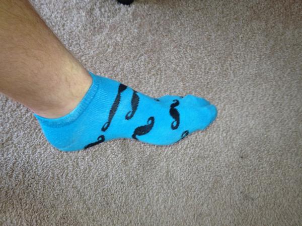 #TealTuesday mustache socks!
