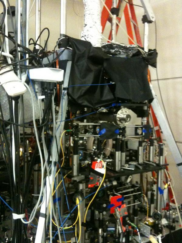 RT @seanmcarroll Atom interferometer at Berkeley. That is some serious precision science for you.