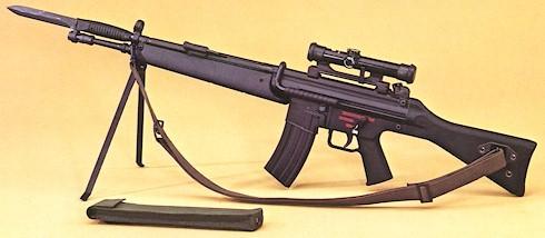 銃 紹介bot G41 ドイツのh Amp K社とイタリアのフランキ社がイタリア軍の制式突撃銃トライアル用に共同開発した突撃銃 G3と同じサイズで設計されていてm16a2を強く意識しており弾倉が共用可能 数をそろえる必要のない警察組織などに販売されているhttp T