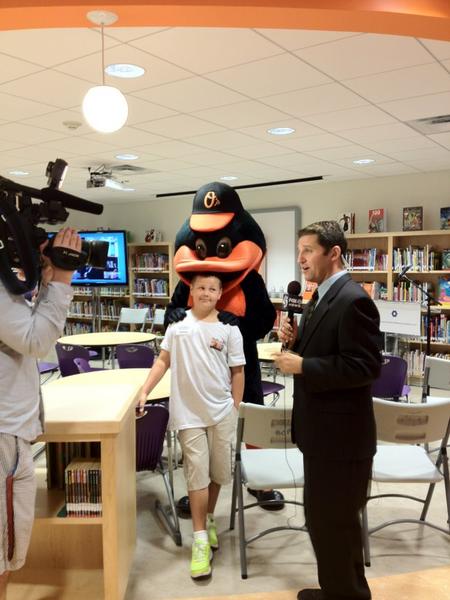 BaltCitySchools's tweet image. Some of the dignitaries at #libraryproject unveiling at Thomas Johnson E/M Thanks for the support @orioles!
