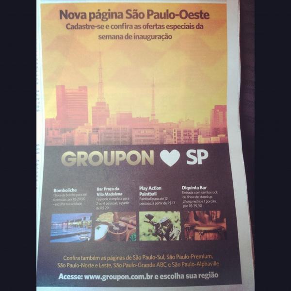 pamlorena's tweet photo. Hoje é o lançamento oficial da nova página no Groupon - Oeste !!! :) http://t.co/CBLPas4H